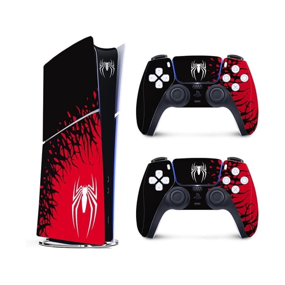 [for PS5 Slim Digital Edition] Superhero Slim Skin for PlayStation 5 Slim, Premium 3M Vinyl Skins Wraps Set for PlayStation 5 Slim Digital Edition and Controller Stickers
