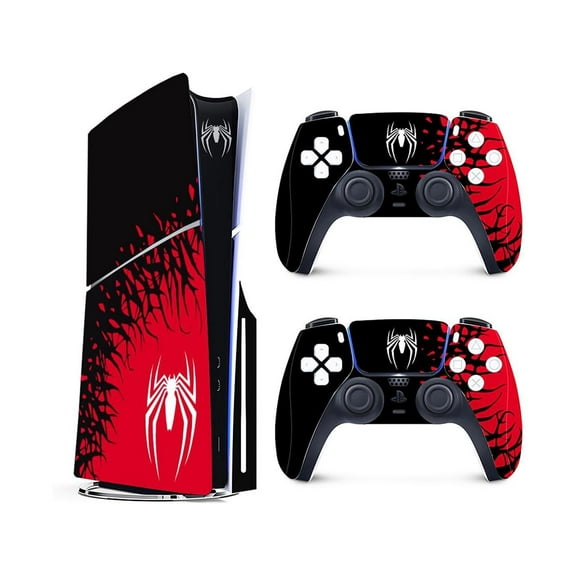 [for PS5 Slim Disc Edition] Superhero Slim Skin for PlayStation 5 Slim, Premium 3M Vinyl Cover Skins Wraps Set for PlayStation 5 Slim Disc Edition and Controller Stickers