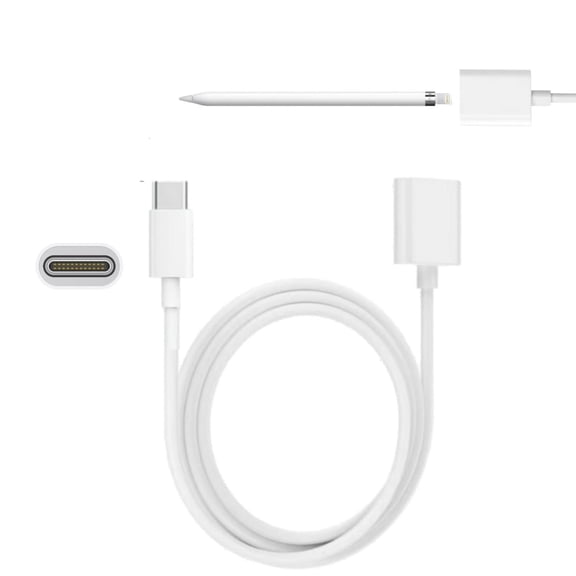 for Pencil Charger 3.3FT 1 Pack,iPencil Adapter Fast Charging for Pencil 1st Generation,USB C to Lightning Female