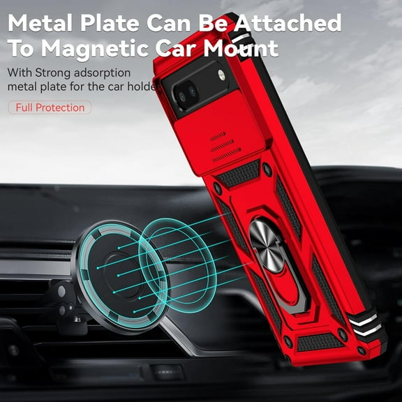 for Pixel 6a Case,Google Pixel 6a Case,[Military Grade] 16ft.Drop Tested Cover with Magnetic Kickstand Protective Case for Google Pixel 6a, Red