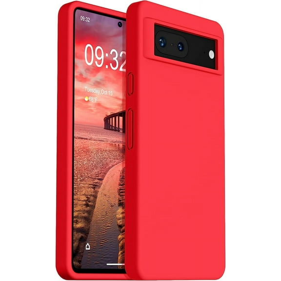 for Pixel 7 Case, Silicone Shockproof Slim Thin Phone Case for Google Pixel 7 6.3 inch (Red)