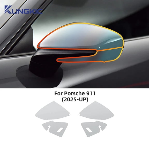 for Porsche 911 2025 Car Headlight Rearview Film Protective Film Smoked Transparent Refit Sticker PPF TPU Paint Protection.