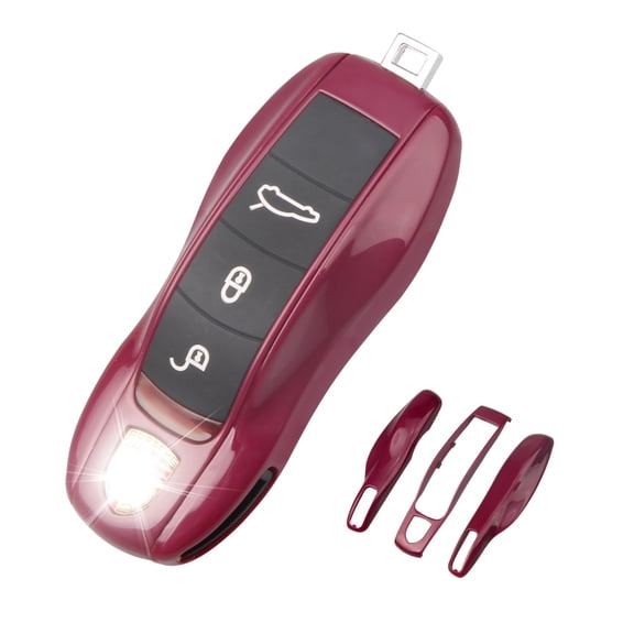 for Porsche Key Fob Cover,3-Piece Painted Key Shell Compatible with Porsche Cayenne Panamera Macan Cayman