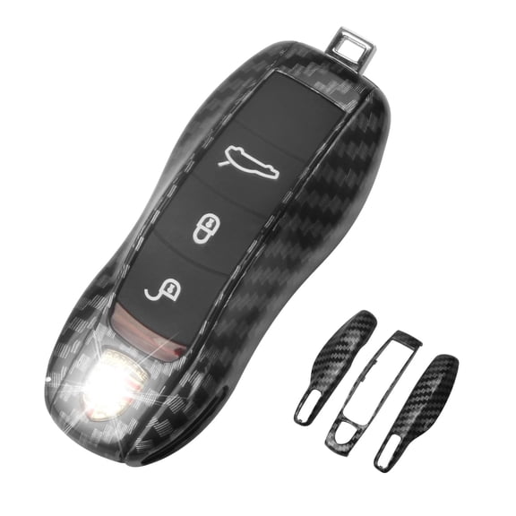 for Porsche Key Fob Cover,3-Piece Painted Key Shell Compatible with Porsche Cayenne Panamera Macan Cayman