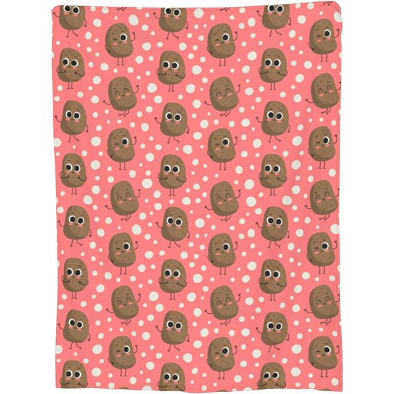 for Potato Throw Blanket Soft Flannel Fleece Potato Blanket Queen Size Blankets for Bedroom Living Rooms Sofa Couch 50"x40"