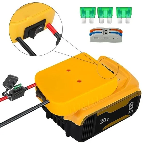 DIY Customization for Power Wheel Adapter for Dewalt 18V 20V Li-ion Battery with Switch Fuse 12AWG