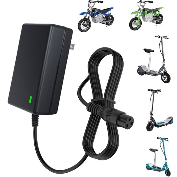 for Razor MX350 Dirt Bike Charger, 24V 6.6FT Electric Scooter Cord E300 E200 E150 E125 E100