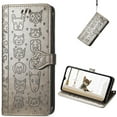 thumbnail image 1 of for Realme C35 Wallet Case, Cat Dog Cartoon Cute Style with ID Card Holder PU Leather Flip Phone Cover Case for Oppo Realme C35      Grey, 1 of 12