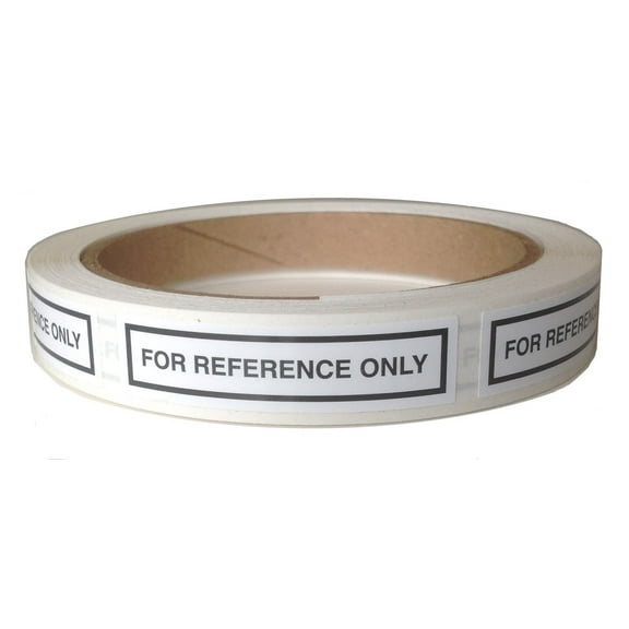 for Reference ONLY Labels, 2 Inch x 1/2 Inch Vinyl, Black and White, 250 per Box