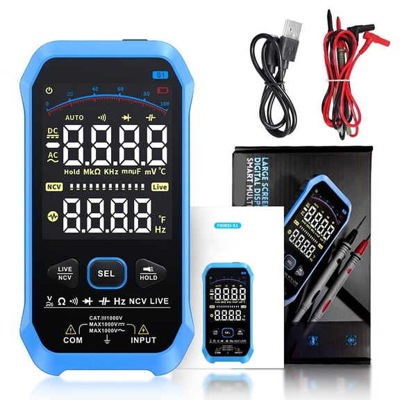 for S1 Digital Multimeter Auto Range for AC DC Voltage Current Tester,with NCV Live Wire Detection Diode and Hz Capacitance Measurement
