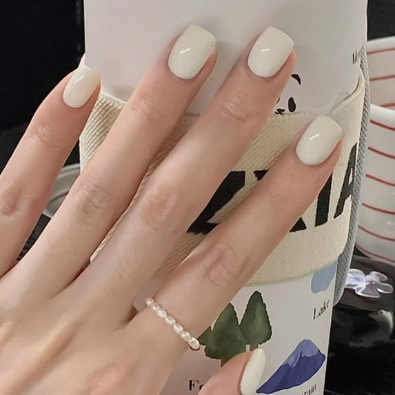 for Salon for DIY French Round Solid Color Nail Tips Fake Nails False Nails Short CF040
