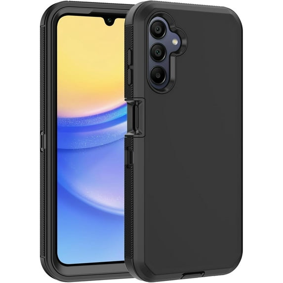 for Samsung Galaxy A15 5G Case, with Built in Screen Protector Heavy Duty Drop Protection,Shockproof Dual Layer Slim Protective Phone Cover(Black)