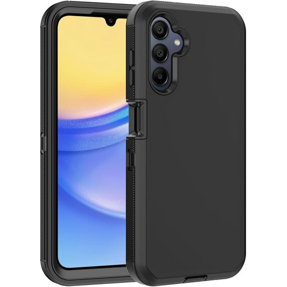 for Samsung Galaxy A15 5G Case, with Built in Screen Protector Heavy Duty Drop Protection,Shockproof Dual Layer Slim Protective Phone Cover（Black）