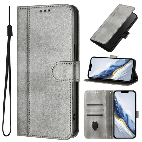 for Samsung Galaxy A21S Phone Case Wallet Protective Case leather Cover with magnetic closed cGrayit card slot shockproof protection phone case