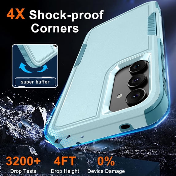 for Samsung Galaxy A35/A55 5G Case, Full Body Heavy Duty Rugged Shockproof Protective Phone Cover, Mint Green