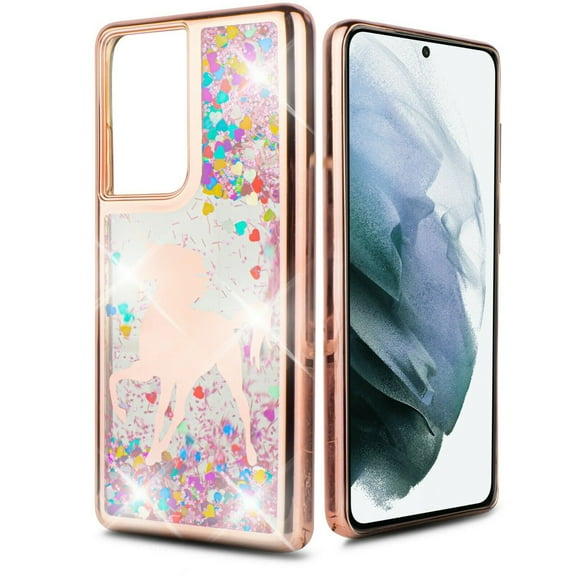 for Samsung Galaxy A52 5G Liquid Glitter Bling Sparkling Cute Woman Girl Phone Case Silicone PU Shock Bumper Scratch Guard Skin Wrap Slim Cover