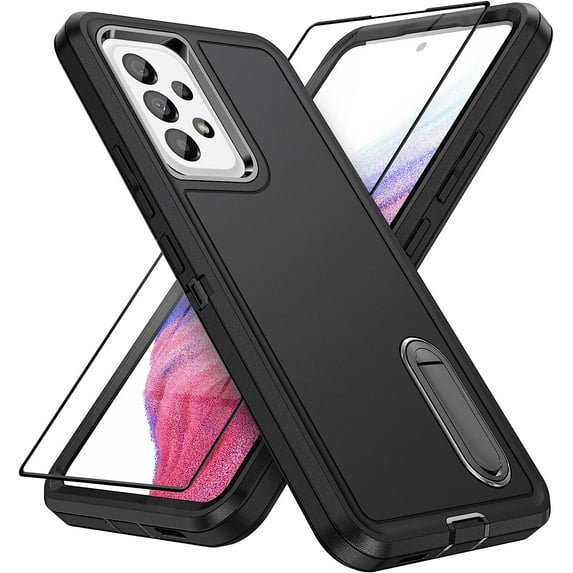 for Samsung Galaxy A53 5G Case ,Samsung A53 Phone Case with Built in Kickstand, Shockproof Protective Cover for Galaxy A53 5G 6.5 inch (Black)