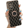 thumbnail image 1 of for Samsung Galaxy A53 5G Case with 360 Ring Kickstand A53 5G Case Luxury Plating Gold Bumper Shockproof Protective Phone Cover for Women Girls-Black, 1 of 12