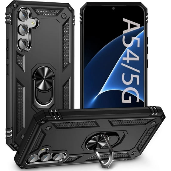 for Samsung Galaxy A54 5G Case for A54 5G Case, with Stand with 360° Rotate Magnetic Ring Protector Case-Black