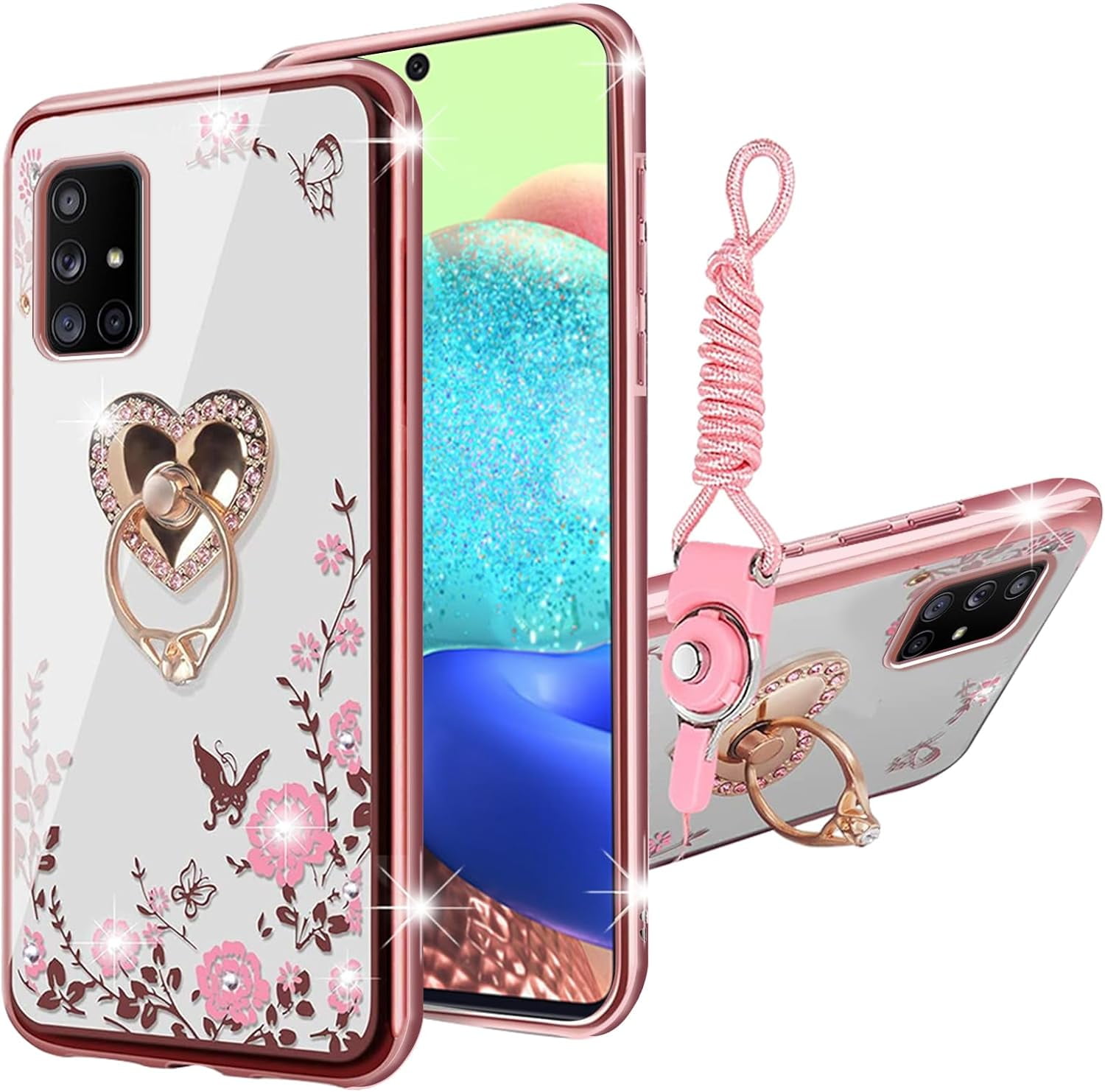 for Samsung Galaxy A71 5G Phone Case Rose Butterfly Walmart