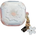 thumbnail image 1 of for Samsung Galaxy Buds FE Case with Chain,Clear Flower Pattern Shockproof Protective Cover for Galaxy Buds 2 Pro/2/Pro/live (White), 1 of 6