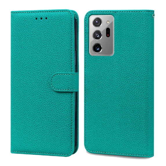 for Samsung Galaxy Note 20 Wallet Case with Wrist Strap Kickstand Magnetic Card Slots Phone Cover for Samsung Galaxy Note 20 (6.7 Inch),Green
