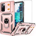 thumbnail image 1 of for Samsung Galaxy S20 FE Case with HD Screen Protector, Build in Ring Stand [Military Grade] Protective Case for Galaxy S20 FE 5G Case,Rose Gold, 1 of 13