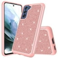 thumbnail image 1 of for Samsung Galaxy S21 FE 5G with Tempered Glass Phone Case Glitter Shock proof Edge Scratch Shield Hybrid Layers Slim Bumper Cover, 1 of 4
