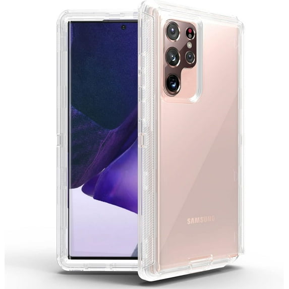 for Samsung Galaxy S22 Ultra Case Military Drop Tested 3 in 1 Protective Cover Heavy Duty Rugged Shockproof for Galaxy S22 Ultra Phone Case (Clear)