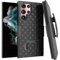 for Samsung Galaxy S22 Ultra Case With Belt Clip Holster Rugged Combo Armor Shell Kickstand Swivel Shockproof Cover For Sansung S22 Ultra 6.8"(Black)