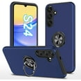 thumbnail image 1 of for Samsung Galaxy S24 Case, Built in Hidden 360° Rotatable Kickstand Magnetic Metal Ring Holder,  Grade Shockproof Protective Phone Cover(Navy), 1 of 14