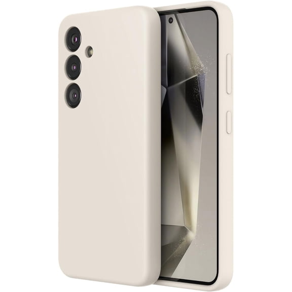 for Samsung Galaxy S24 Case, Liquid Silicone Phone Case with Microfiber Lining Camera Protection Anti-Scratch Shockproof Cover for Galaxy S24 - Beige
