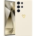 thumbnail image 1 of for Samsung Galaxy S24 Ultra Case Cute Heart Pattern Soft Shockproof Protective Silicone Phone Case for Women Girls, Beige, 1 of 14