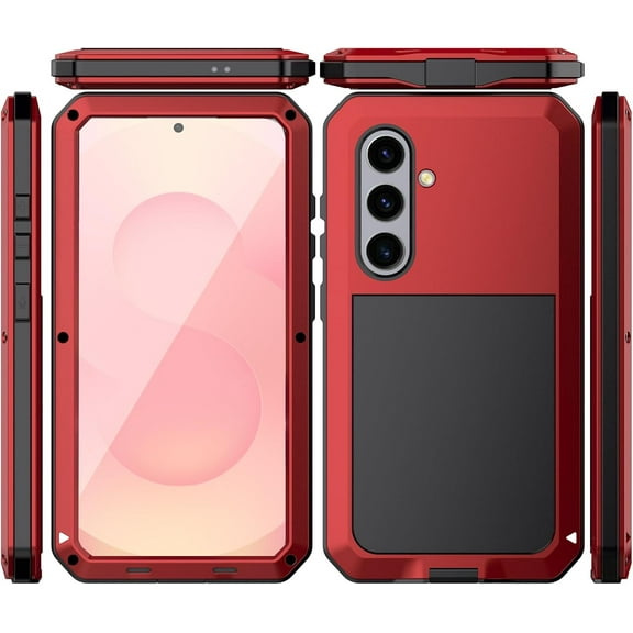 for Samsung Galaxy S25 6.2" Aluminum Alloy Metal Heavy Duty 360 Full Body Shockproof Dustproof Screw Bumper Drop Protective Phone Case