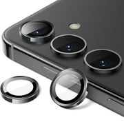 for Samsung Galaxy S25 Camera Lens Protector, 9H Tempered Glass Camera Cover Screen Protector Metal Individual Ring for Samsung Galaxy S25, Black