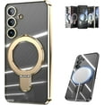 thumbnail image 1 of for Samsung Galaxy S25 Ultra Case with Stand Magnetic, Slim Magnetic Ring Stand Plating Case (S24Plus,Gold), 1 of 7