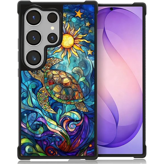 for Samsung Galaxy S26Ultra Case, Soft Silicone Shockproof Bumper Camera Protection Phone Case-Painted Sun Turtles