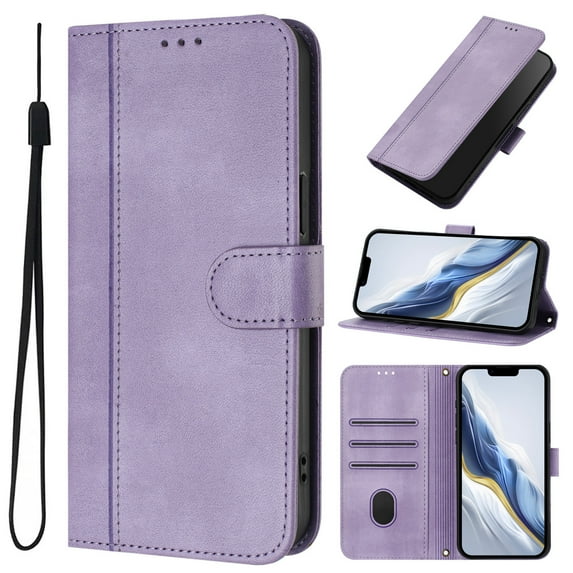 for Samsung Galaxy S8 Phone Case Wallet Protective Case leather Cover with magnetic closed cPurpleit card slot shockproof protection phone case