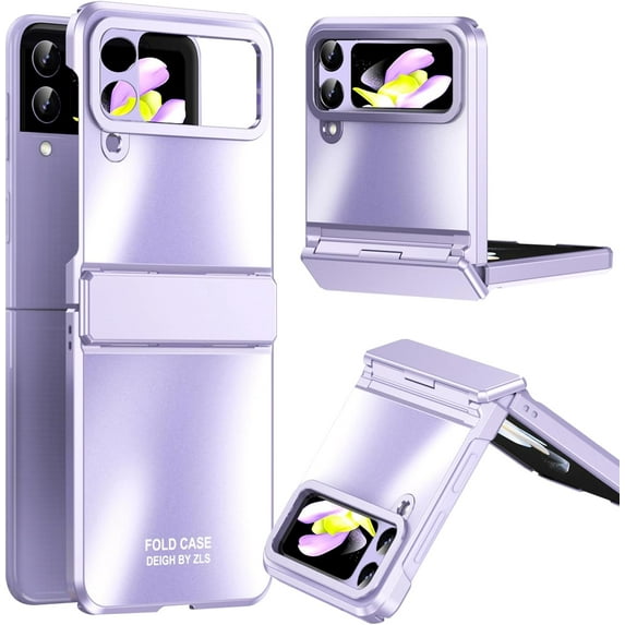 for Samsung Galaxy Z Flip 4 Case with Hinge Protection, One Piece Design Z Flip 4 Case Slim Hard PC Bumper Phone Case for Z Flip 4 - Purple