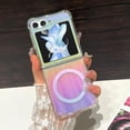 thumbnail image 1 of for Samsung Galaxy Z Flip 5 Case Magnetic Fluorescent Iridescent Transparent Phone Case for Women Men [Compatible with Magsafe]-Clear Laser, 1 of 12