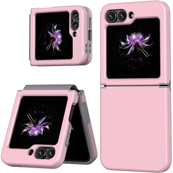 for Samsung Galaxy Z Flip 6 Case, Hinge Protector and Shockproof TPU and Microfiber for Samsung Galaxy Z Flip 6 (Pink)