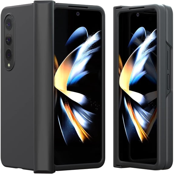 for Samsung Galaxy Z Fold 4 Case (2022) with Hinge Protection, Slim Fit Matte PC Cover Protective Phone Case for Galaxy Z Fold4 5G - Black