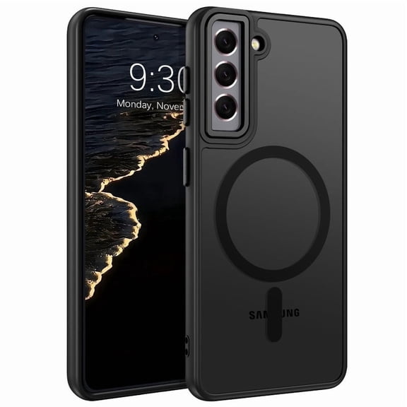 for Samsung S21 Case Magnetic [Compatible with MagSafe] TPU Slim Protective Translucent Matte Smooth Phone Case for Samsung S21, Black