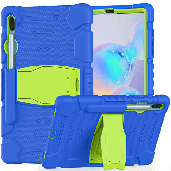 for Samsung TabS6 10.5 tablet case T867 contrast bracket T865 with pen slot T860 three-proof protective case blue + green