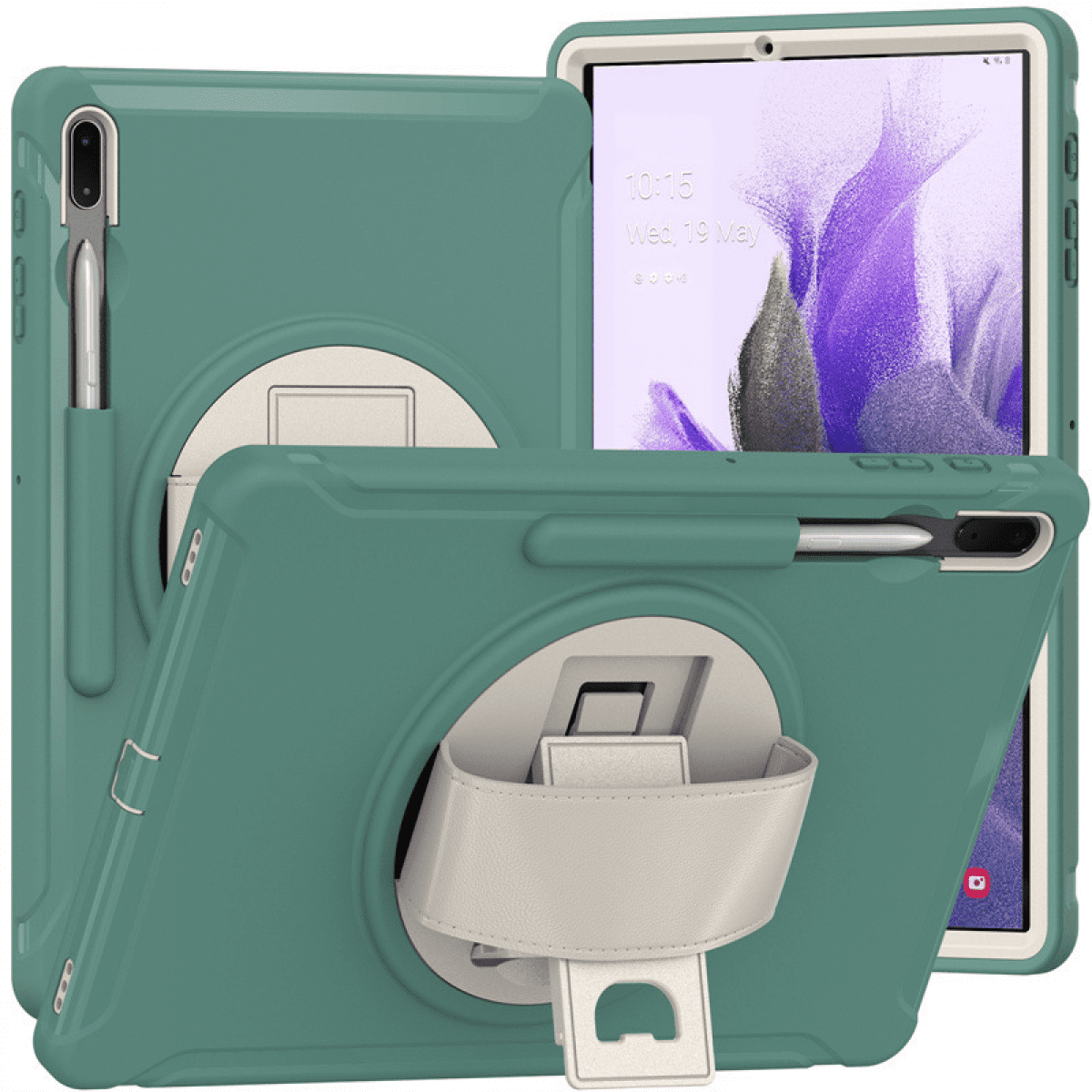 Rotating Securing Tabs for Samsung TabS7 FE tablet pen groove leather hand strap S7Plus T970 ...