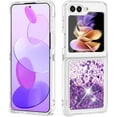 thumbnail image 1 of for Samsung Z Flip 5 Case Glitter, Shockproof Clear TPU Liquid Glitter Case, Bling Purple Glitters Case for Samsung Z Flip 5 for Women, 1 of 7