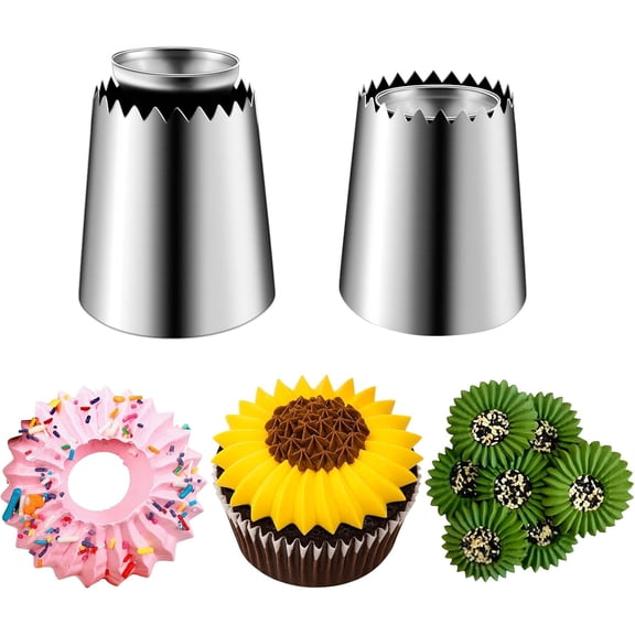 for Sultan Tube Piping Tips Set, Stainless Steel | Cake Decorating Tips, Frosting Icing Tips, For Cupcakes, Cake, Cookie, 795S 796S