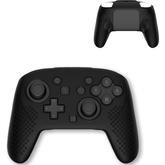 for Switch 2 Pro Game Controller Silicone Grip Case,Soft Skin Silicone Case Full Protective Case Cover with Switch 2 Pro Game Controller-Black