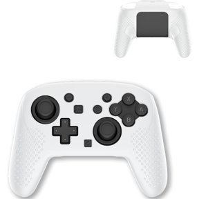 for Switch 2 Pro Game Controller Silicone Grip Case,Soft Skin Silicone Case Full Protective Case Cover with Switch 2 Pro Game Controller-White