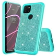 thumbnail image 1 of for T-Mobile Revvl 5G with Temper Glass TPU Hard Phone Case Glitter Shock proof Edge Scratch Shield Hybrid Layers Slim Bumper Cover (Teal), 1 of 4